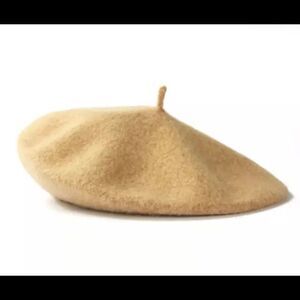 CAMEL WOOL BERET ONE SIZE‎
